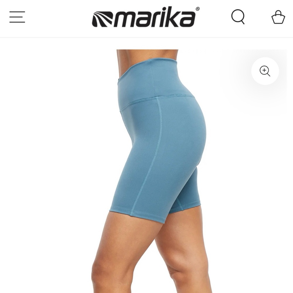 NWT Marika Lotus Zen Bermuda Biker Shorts Sz S Tapestry Blue